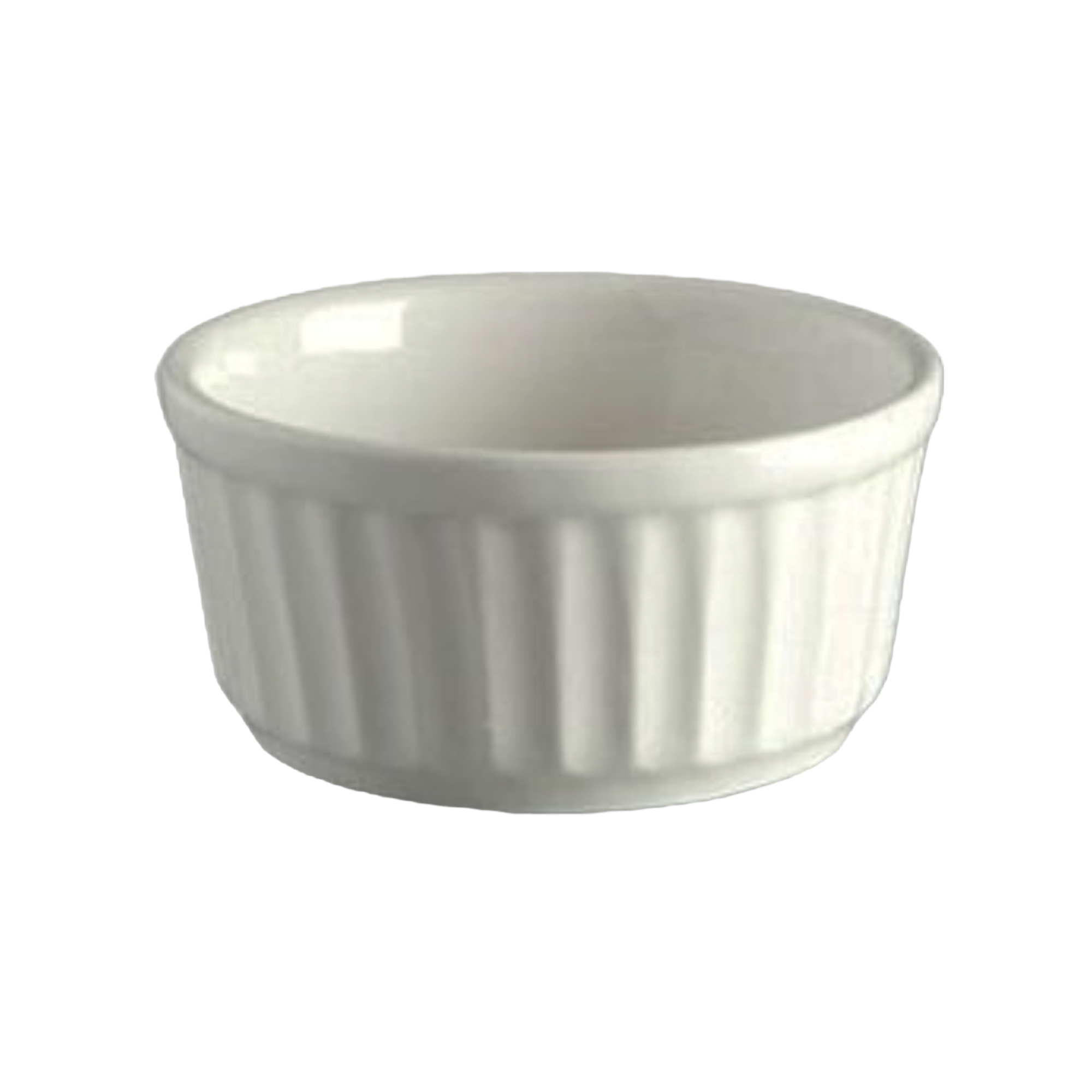 Ramekin Ceramic Ribbed 4.5cmx9cm White Baking Round Bowl