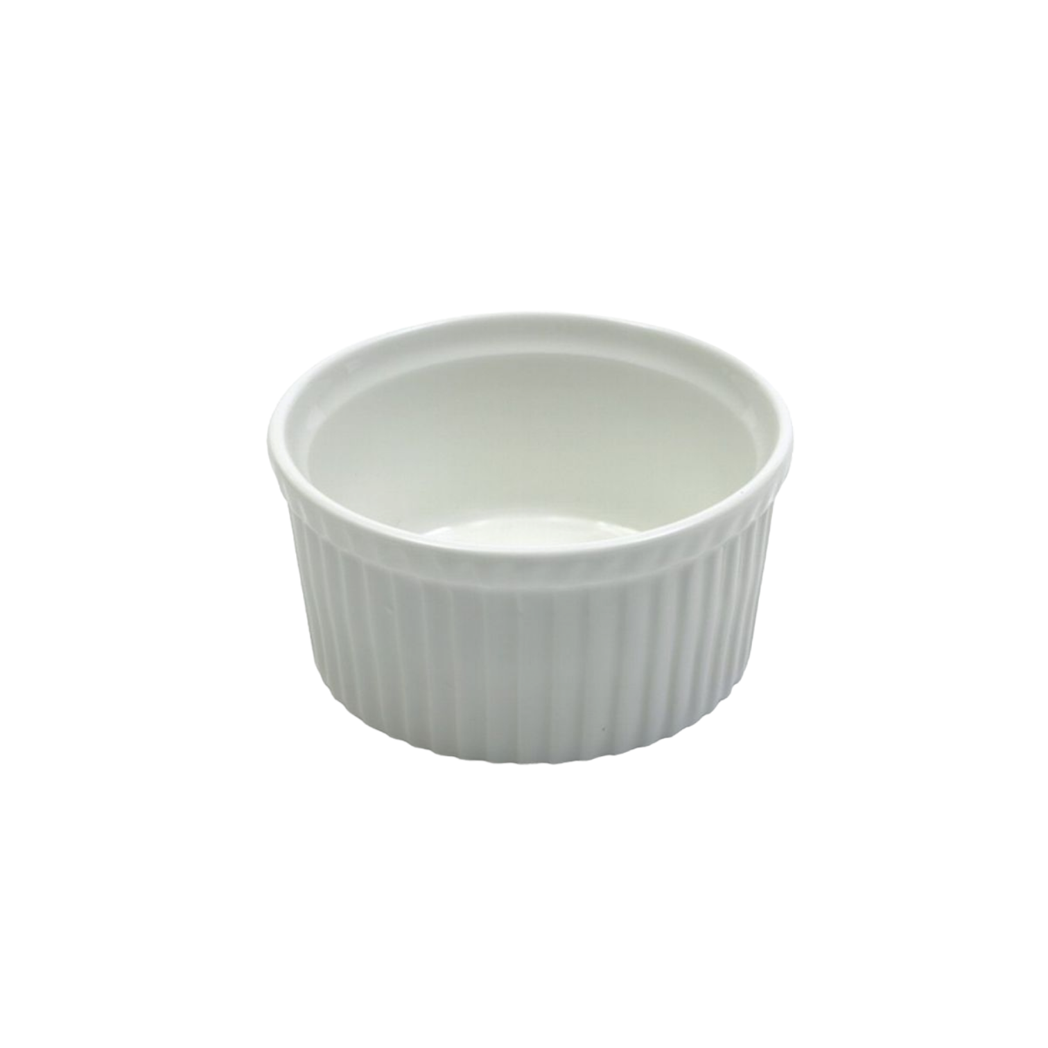 Ramekin Ceramic Ribbed 5inch 12.5x8cm White Baking Round Bowl
