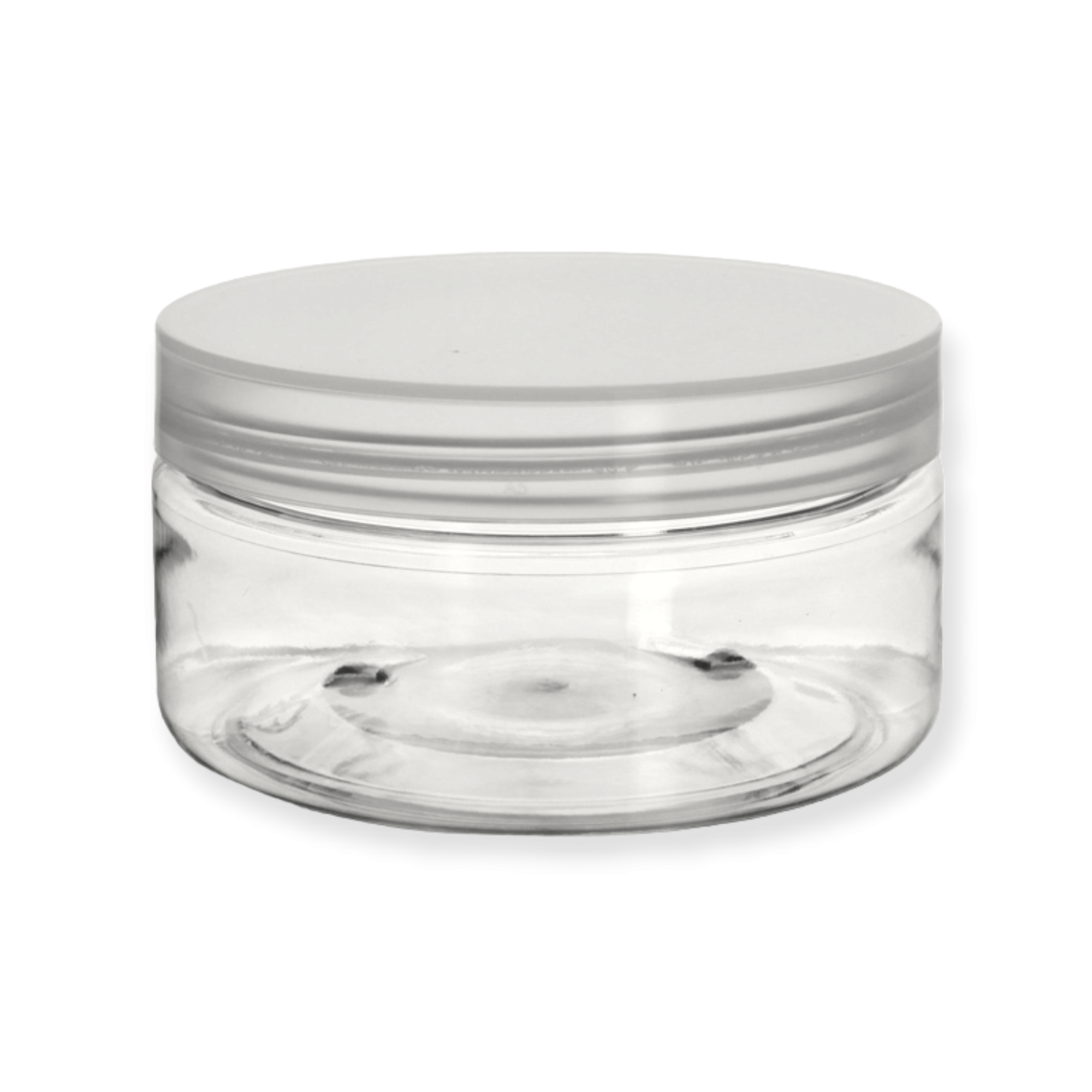 50ml PET Plastic Cosmetic Jar Low Profile with Lid Crystal Clear