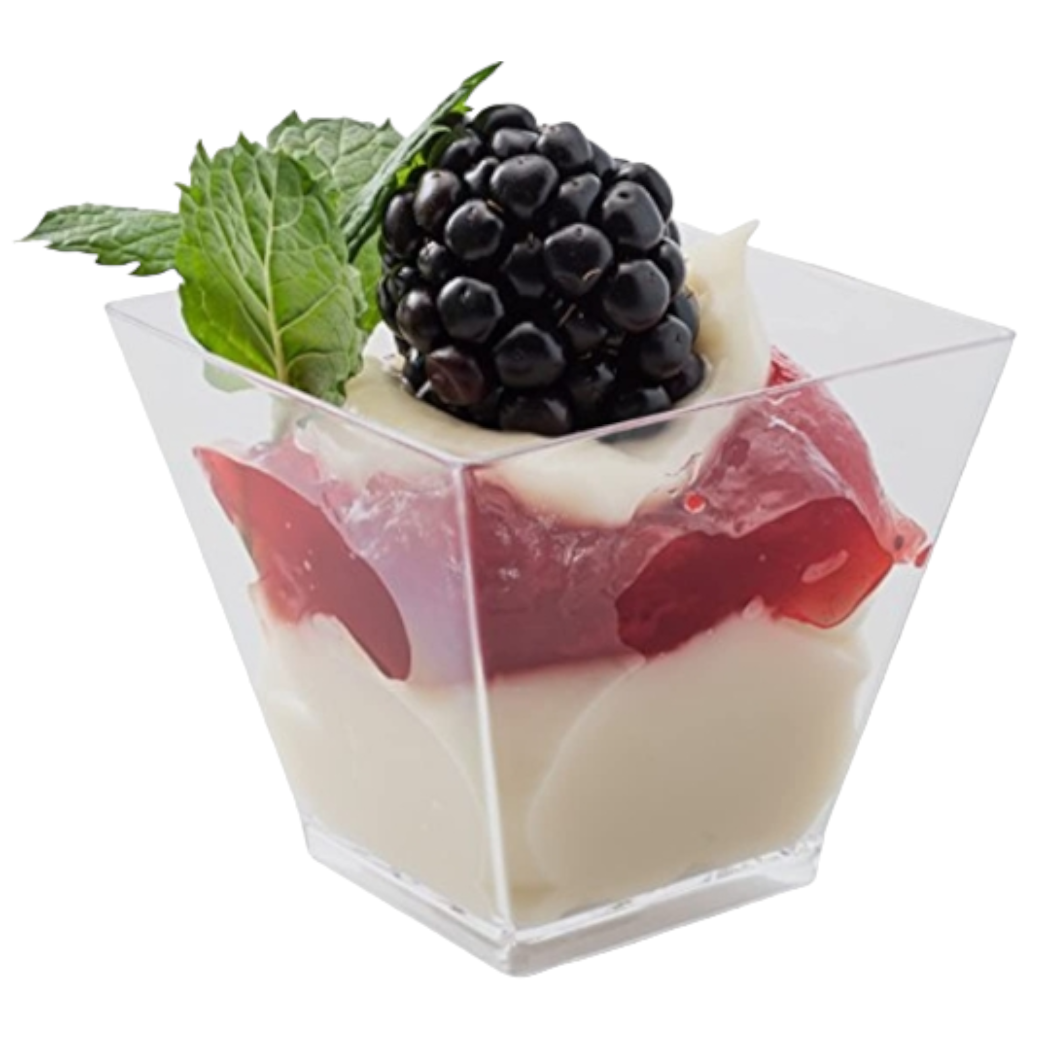 Acrylic Mini Dessert Cup 70ml with Lid 25pack