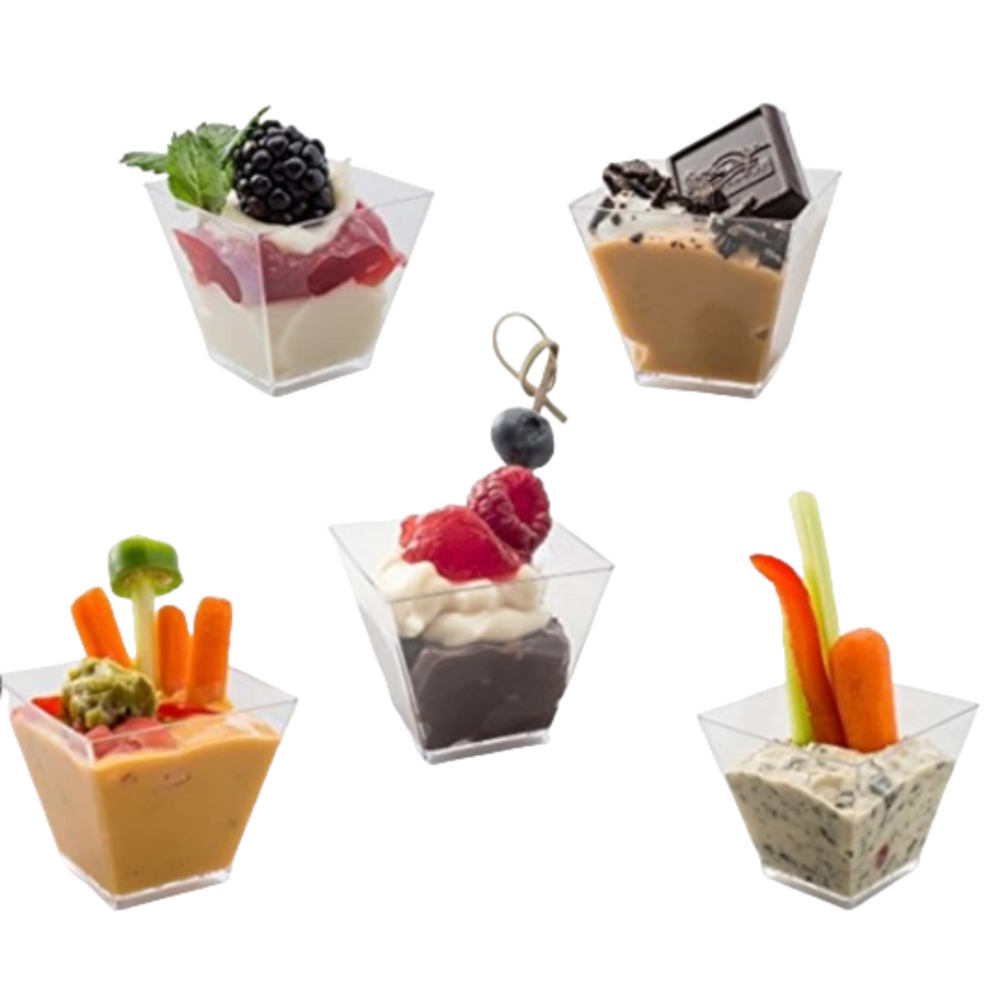 Acrylic Mini Dessert Cup 70ml with Lid 25pack