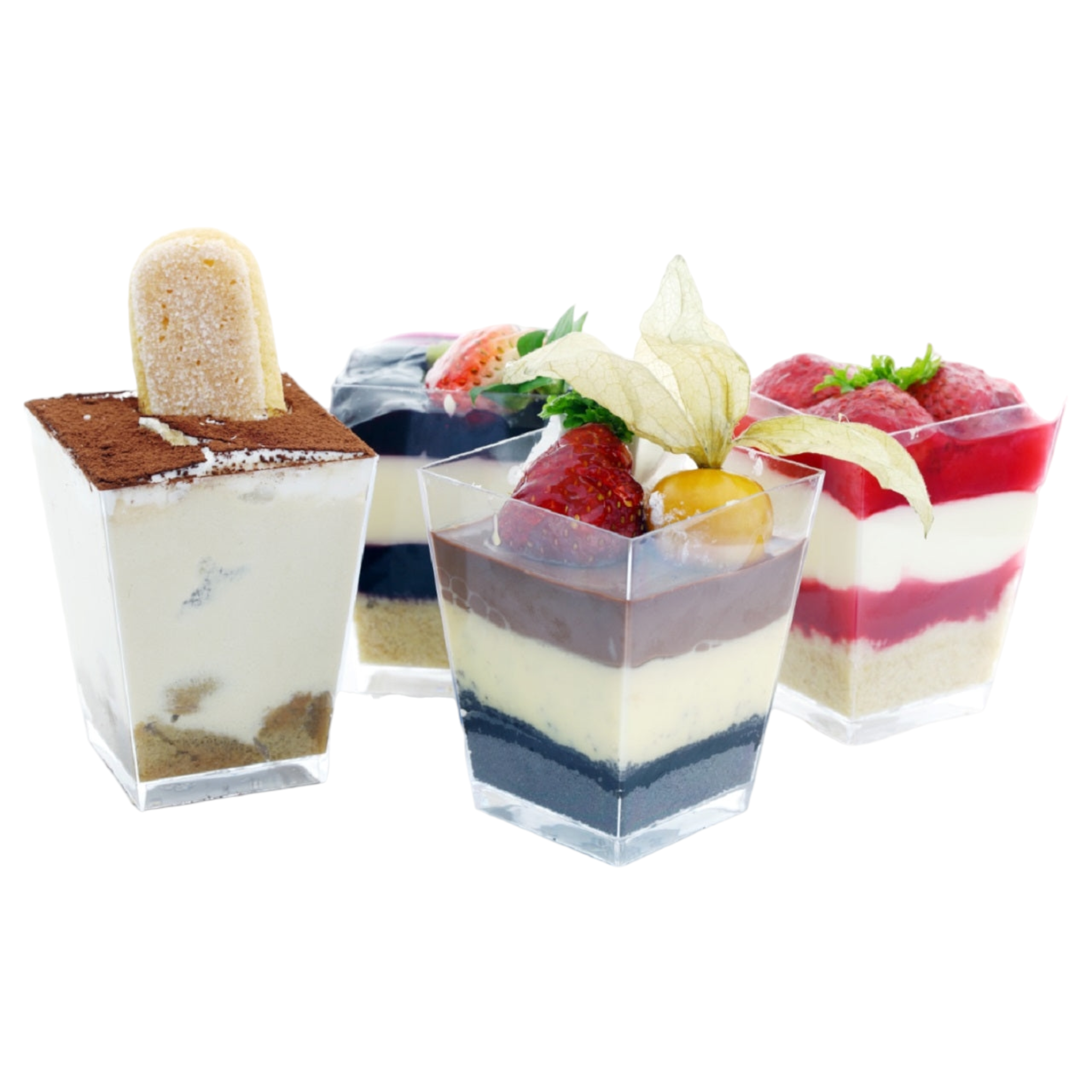 Acrylic Mini Dessert Cup 70ml with Lid 25pack