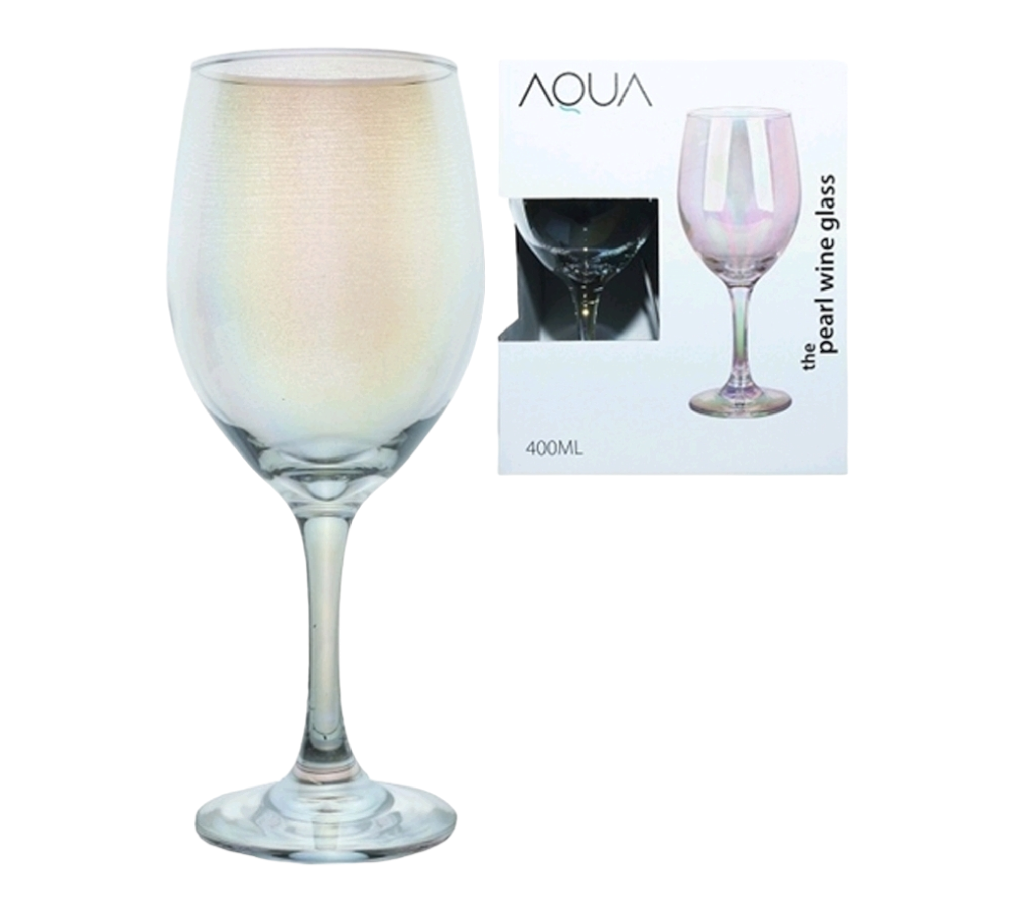 Aqua Glass Tumbler 400ml Pearl Wine 4pack