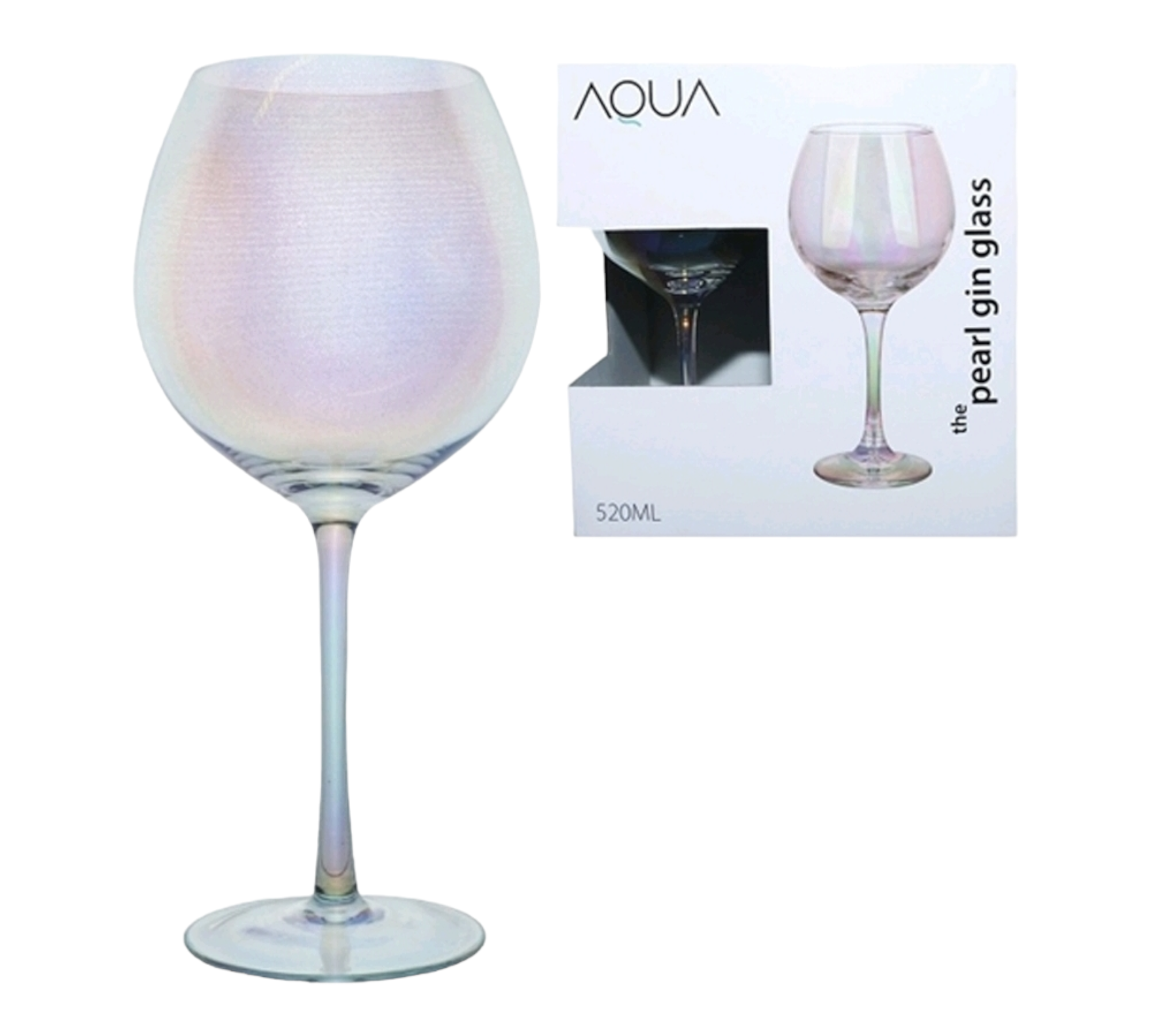 Aqua Glass Tumbler 520ml Pearl Gin Crystal Glass 4Pcs