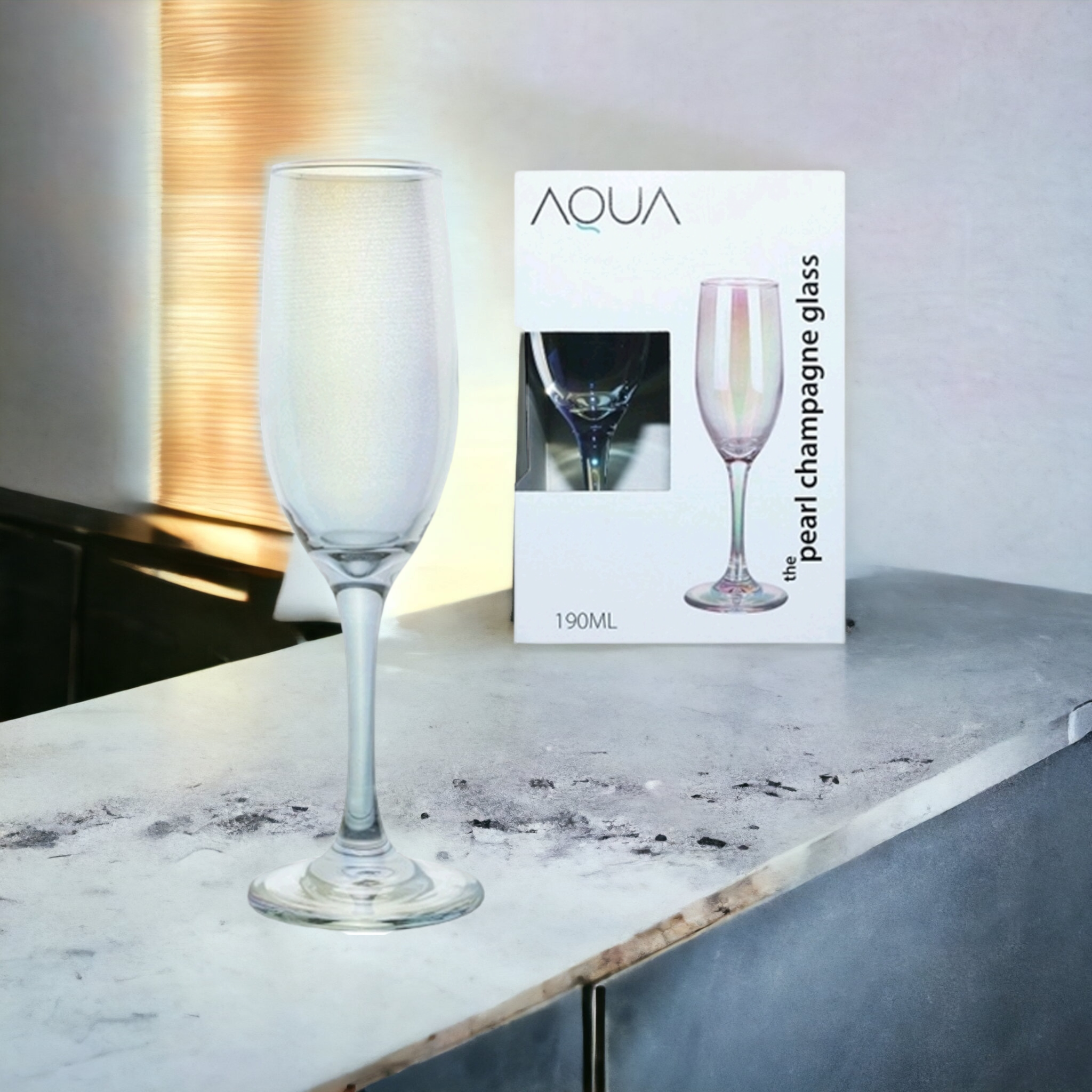 Aqua 190ml Pearl Champagne Glass 4Pcs