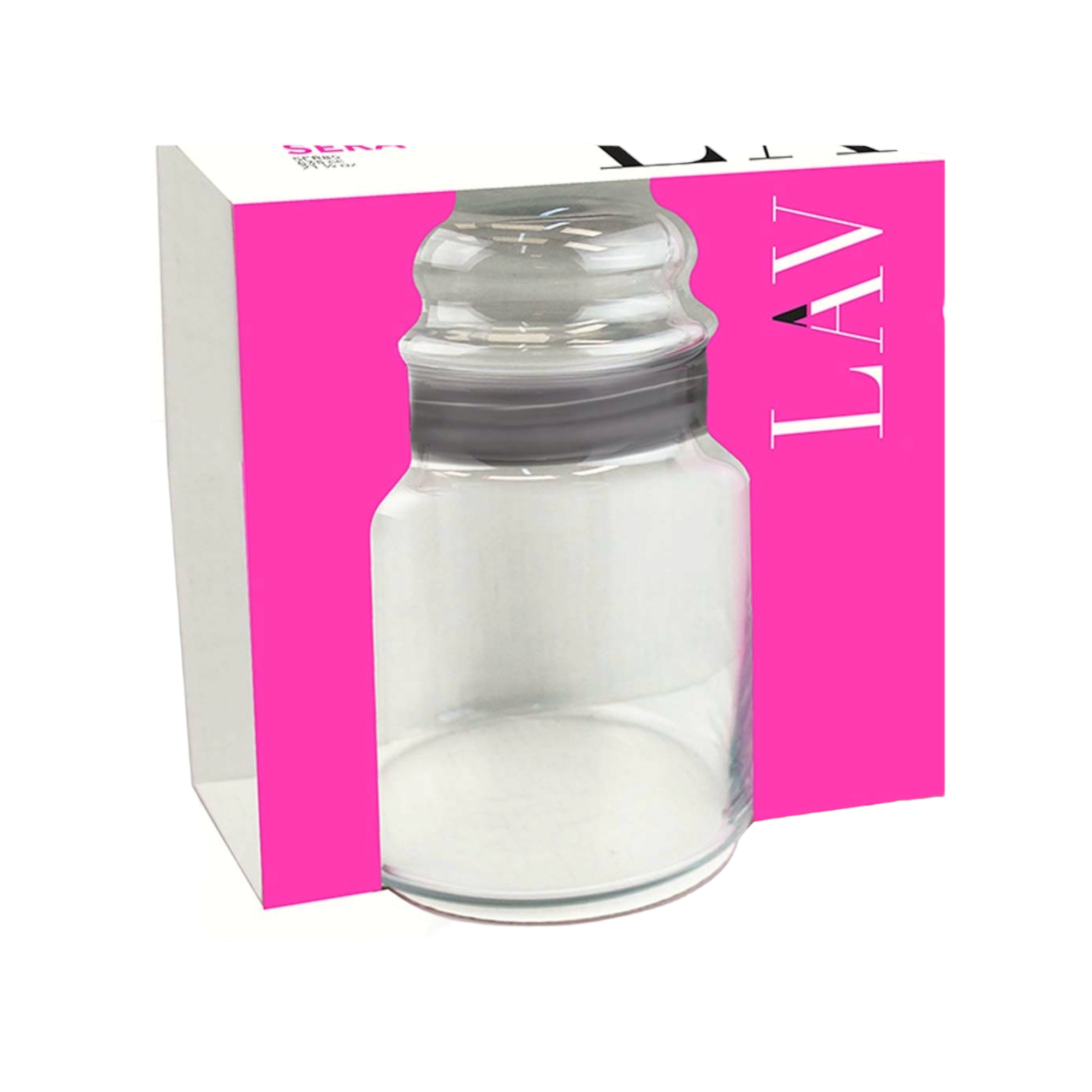 LAV Glass Canister Jar 635ml with Grey Lid SGN2385