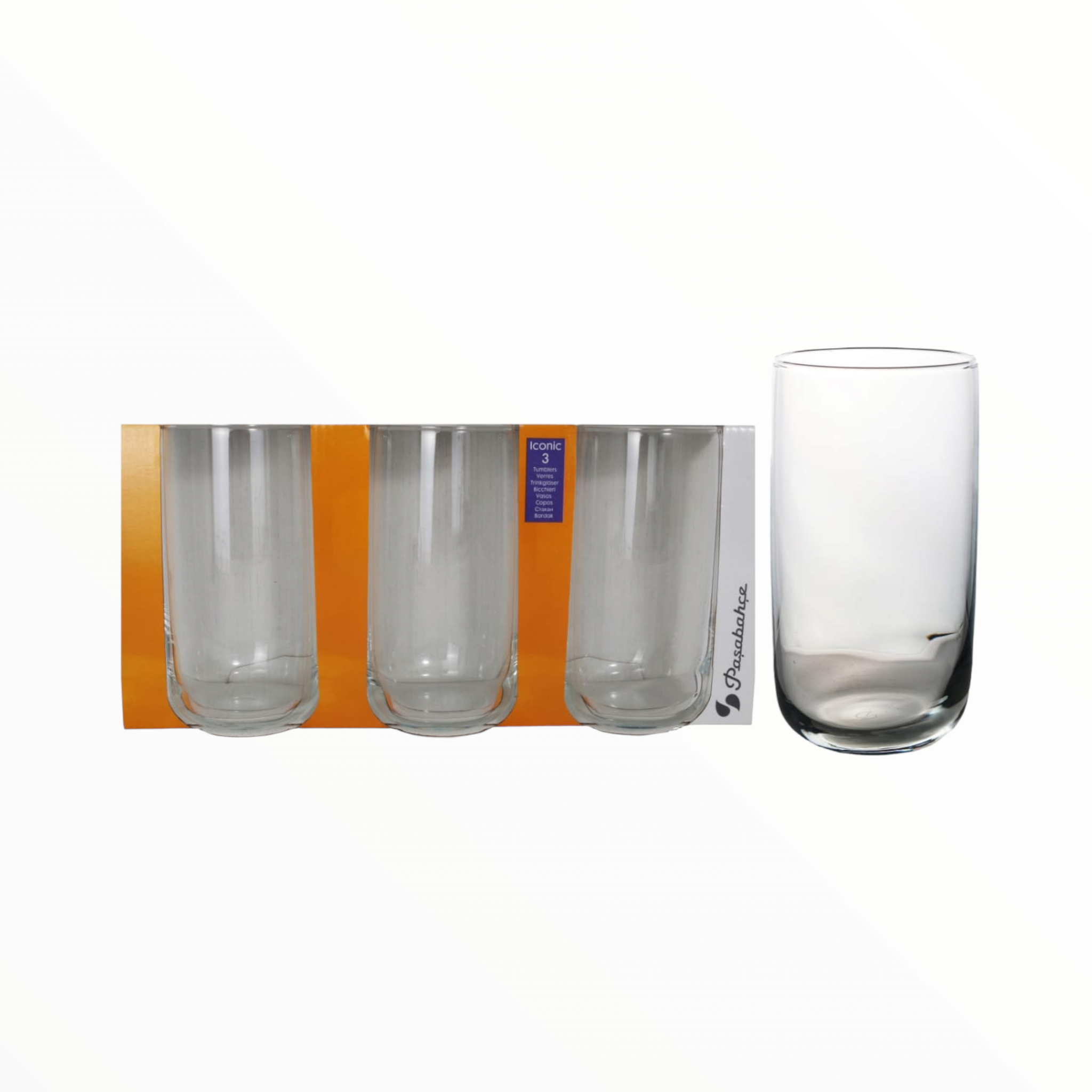 Pasabahce Iconic Hiball Glass Tumbler 265ml 3pack