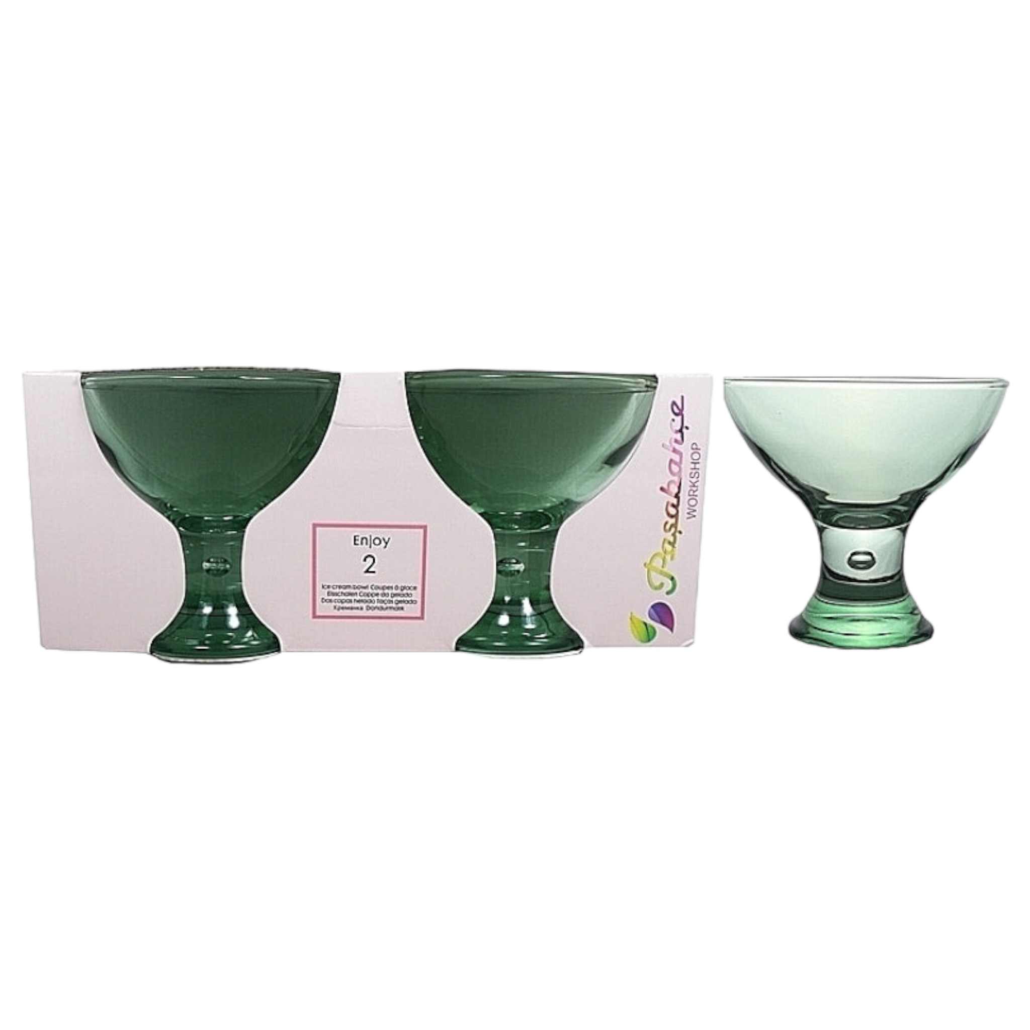 Pasabahce Iceville Ice Cream Dessert Bowl Green 2pcs