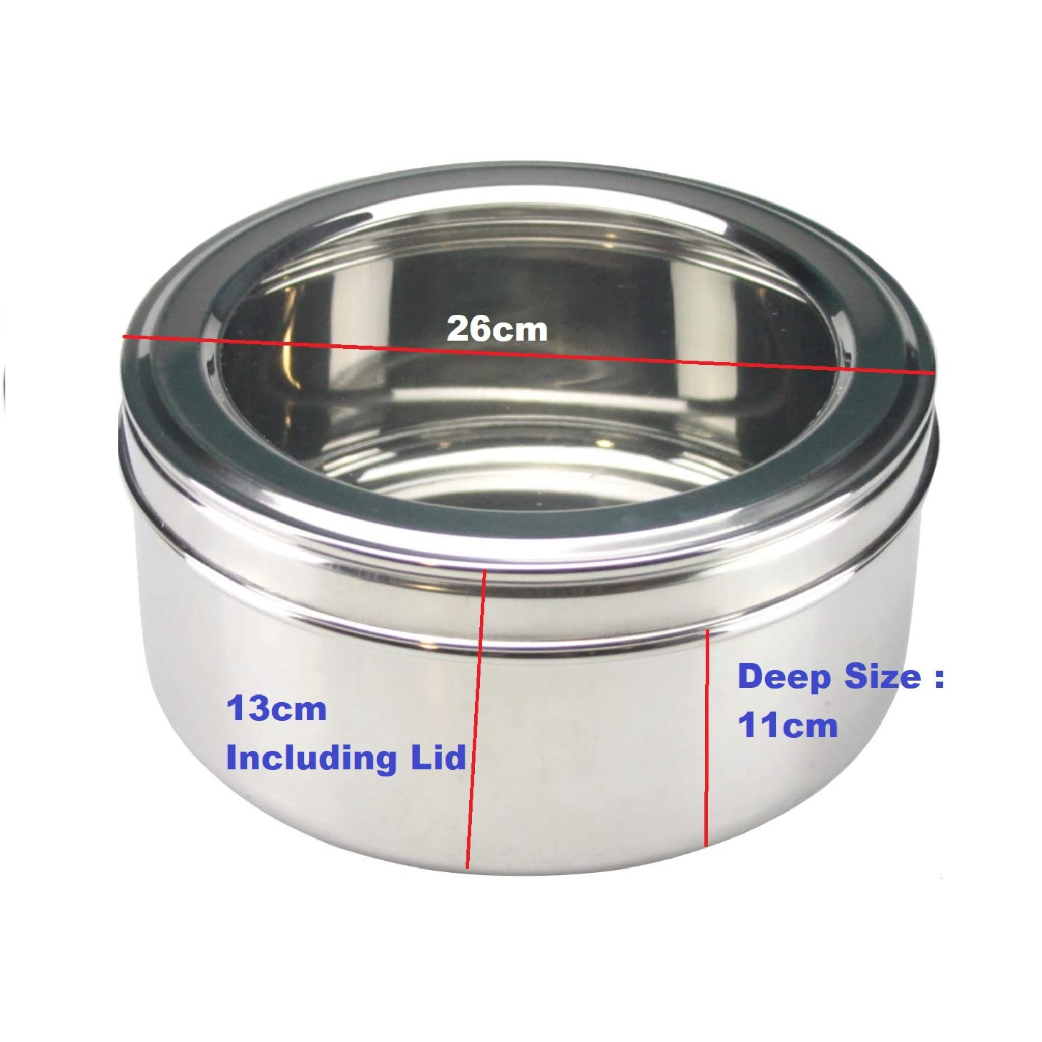 Dabba Tin Large 26.5cm Stainless Steel SGN803