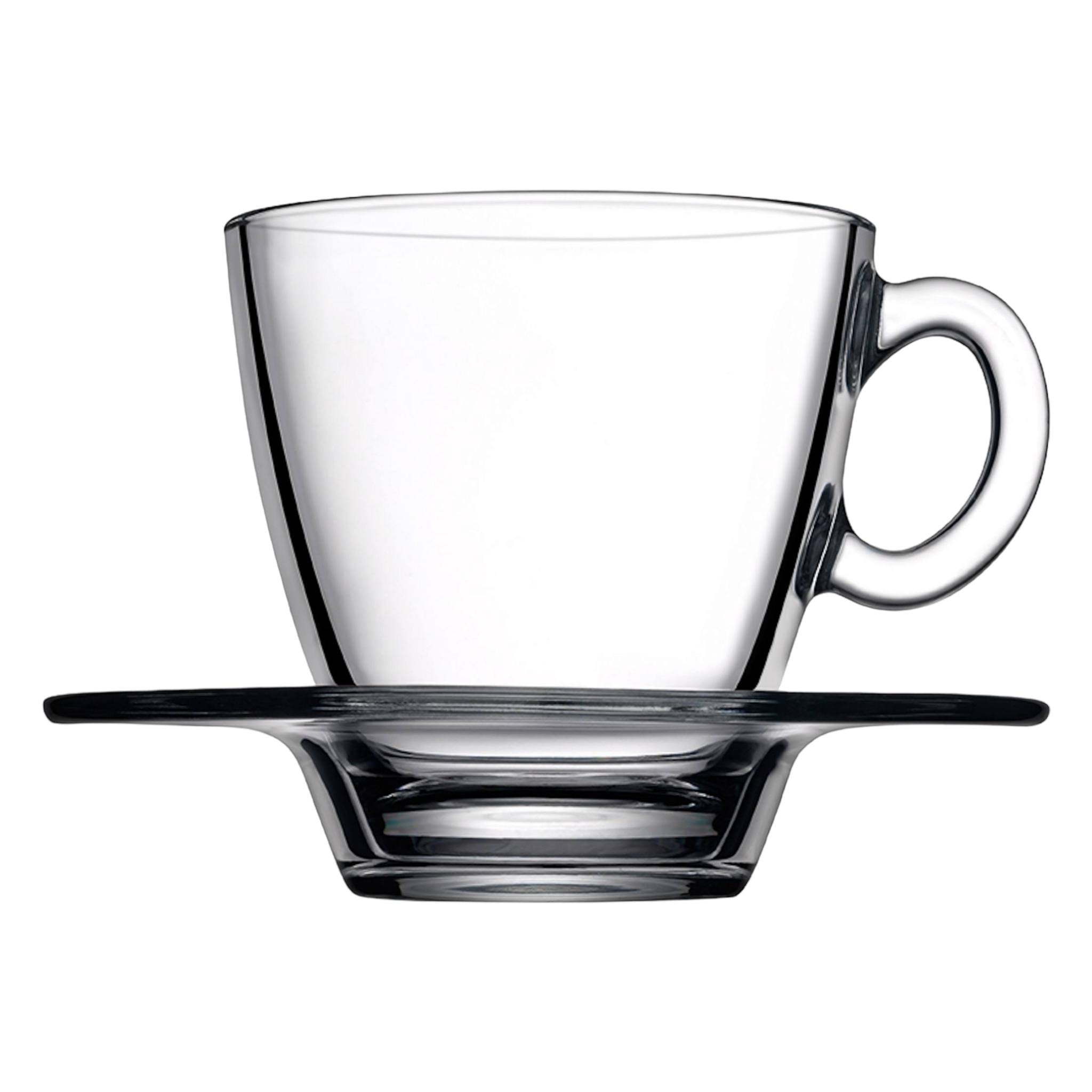 Pasabahce 215ml Aqua Cofee Cup and Saucer Set 6pcs