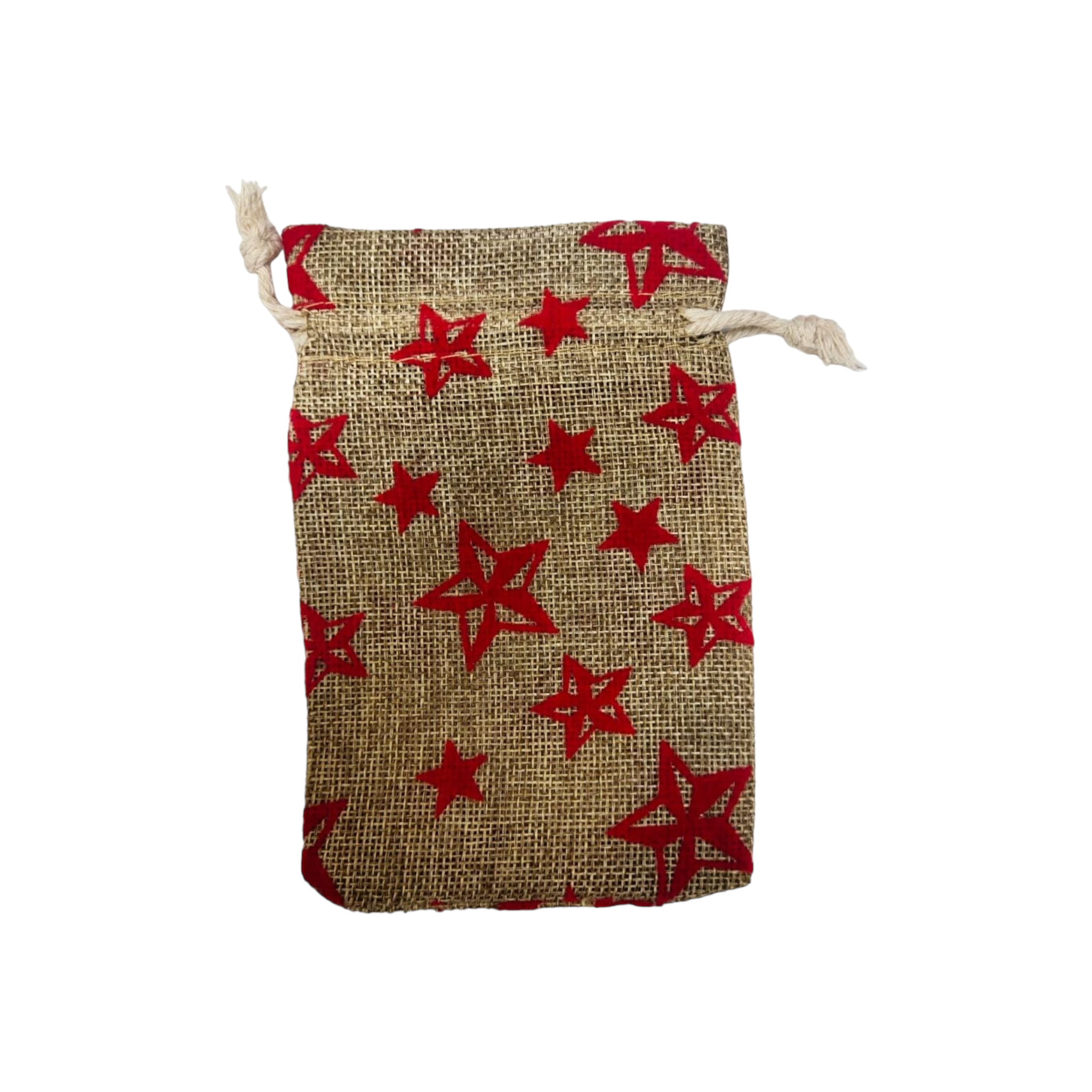 Hessian Festive Gift Bag Small 9x14cm