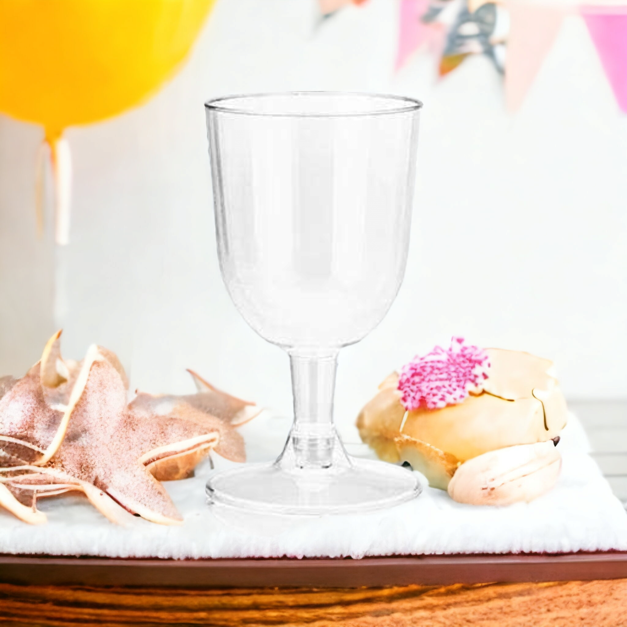 Disposable Party Cup 150ml Clear Stemmed Glass with Detachable Base 10pack