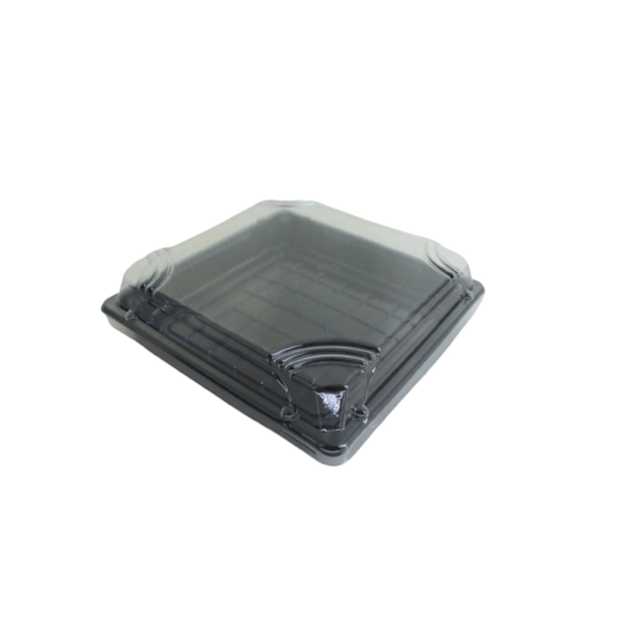 Gift Biscuit Disposable Container with Black Lid Square XPP636