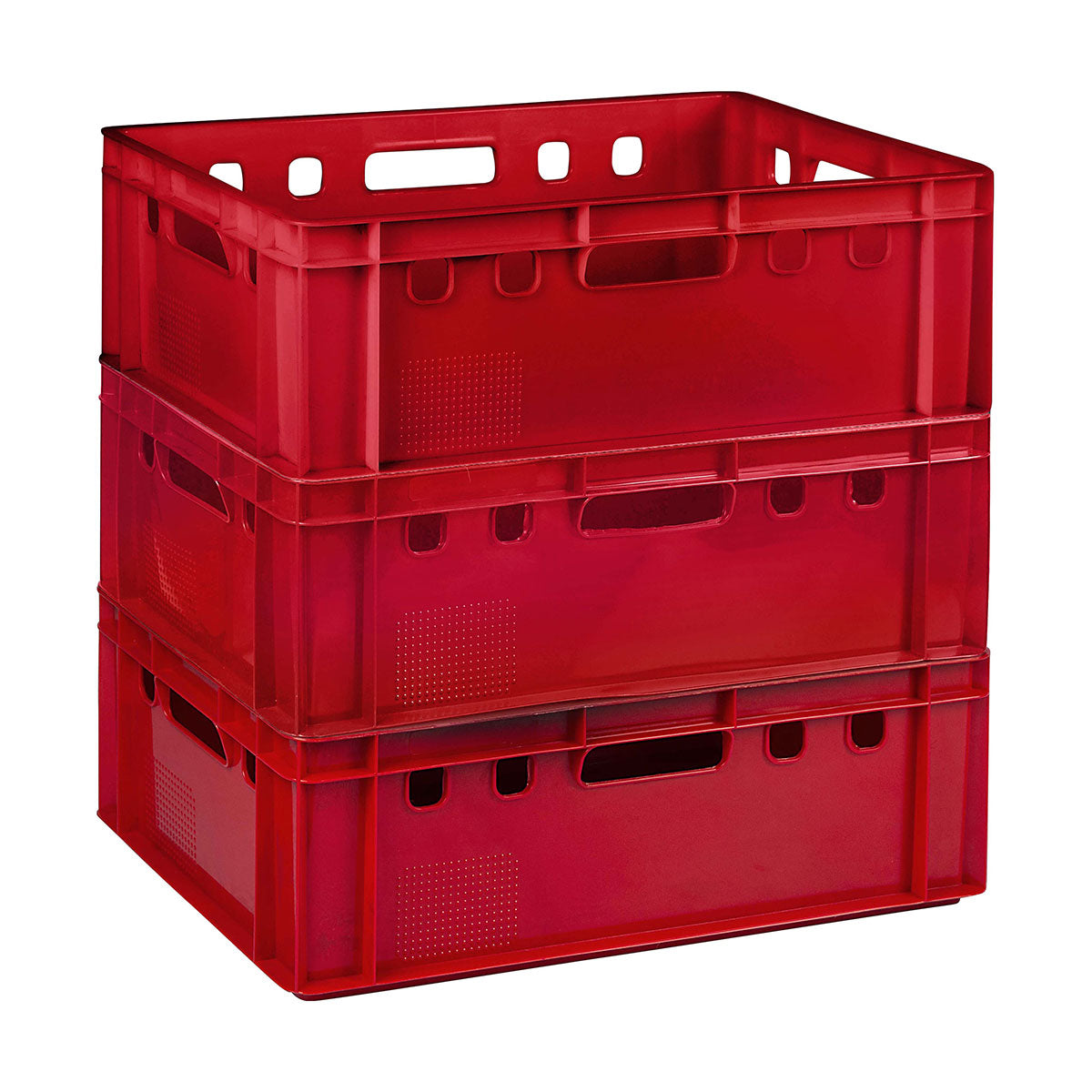 Plastic Stackable Crate Red Buzz