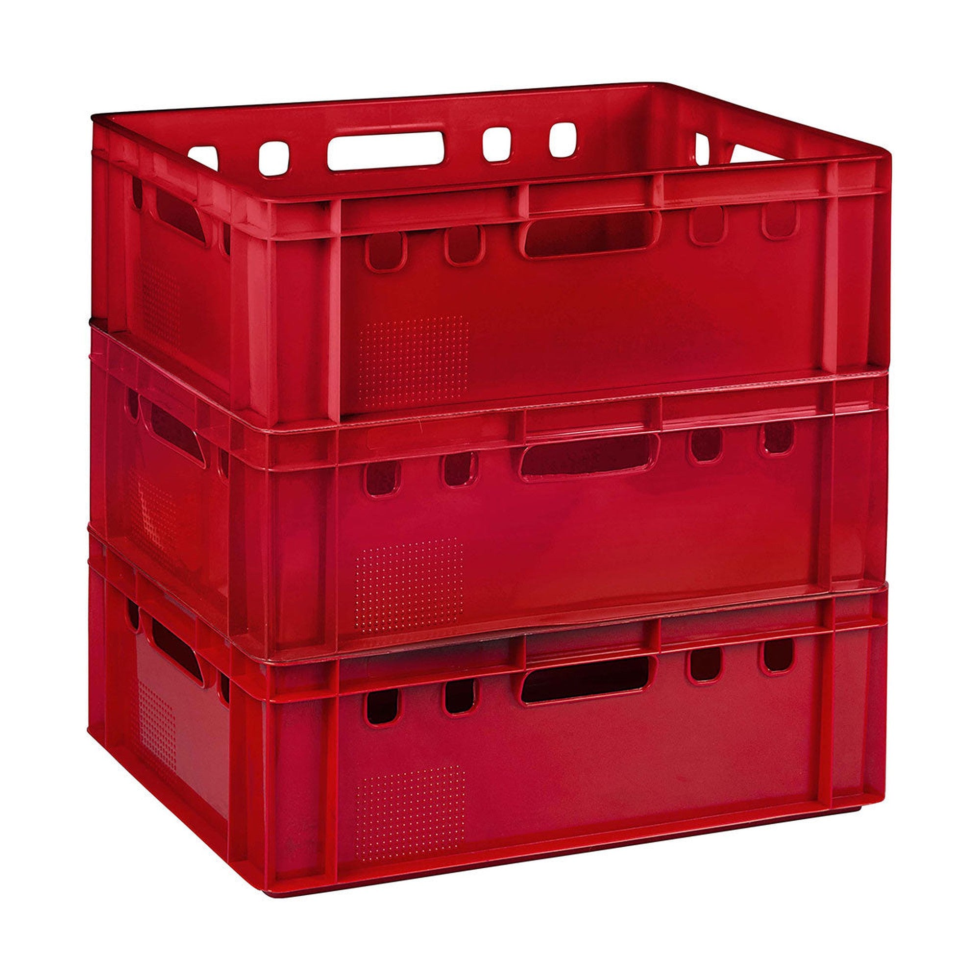 Plastic Stackable Crate Red Buzz