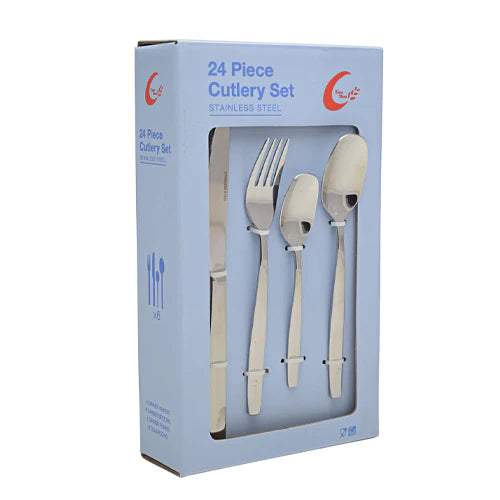 Cutlery Set In Box Blue 24pcs Stainless Steel SGN063