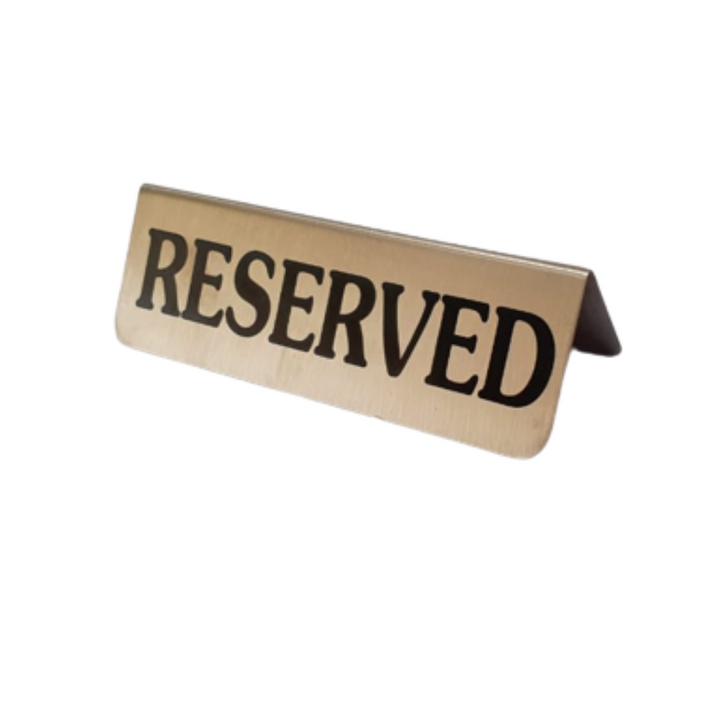 Reserved Sign Silver Stainless Steel 15x5cm SGN216