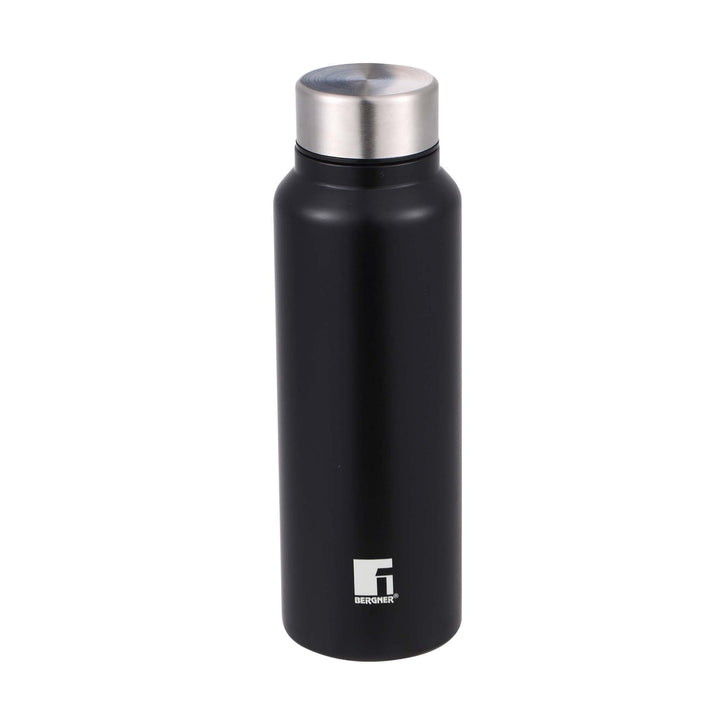 Bergner Sports Flask 750ml Black Water Bottle Stainless Steel SGN2186