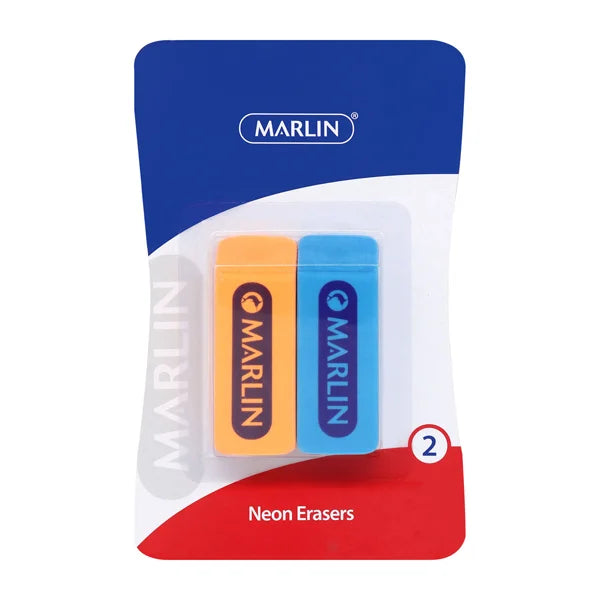 Marlin Neon Erasers 60x20x10 2pack