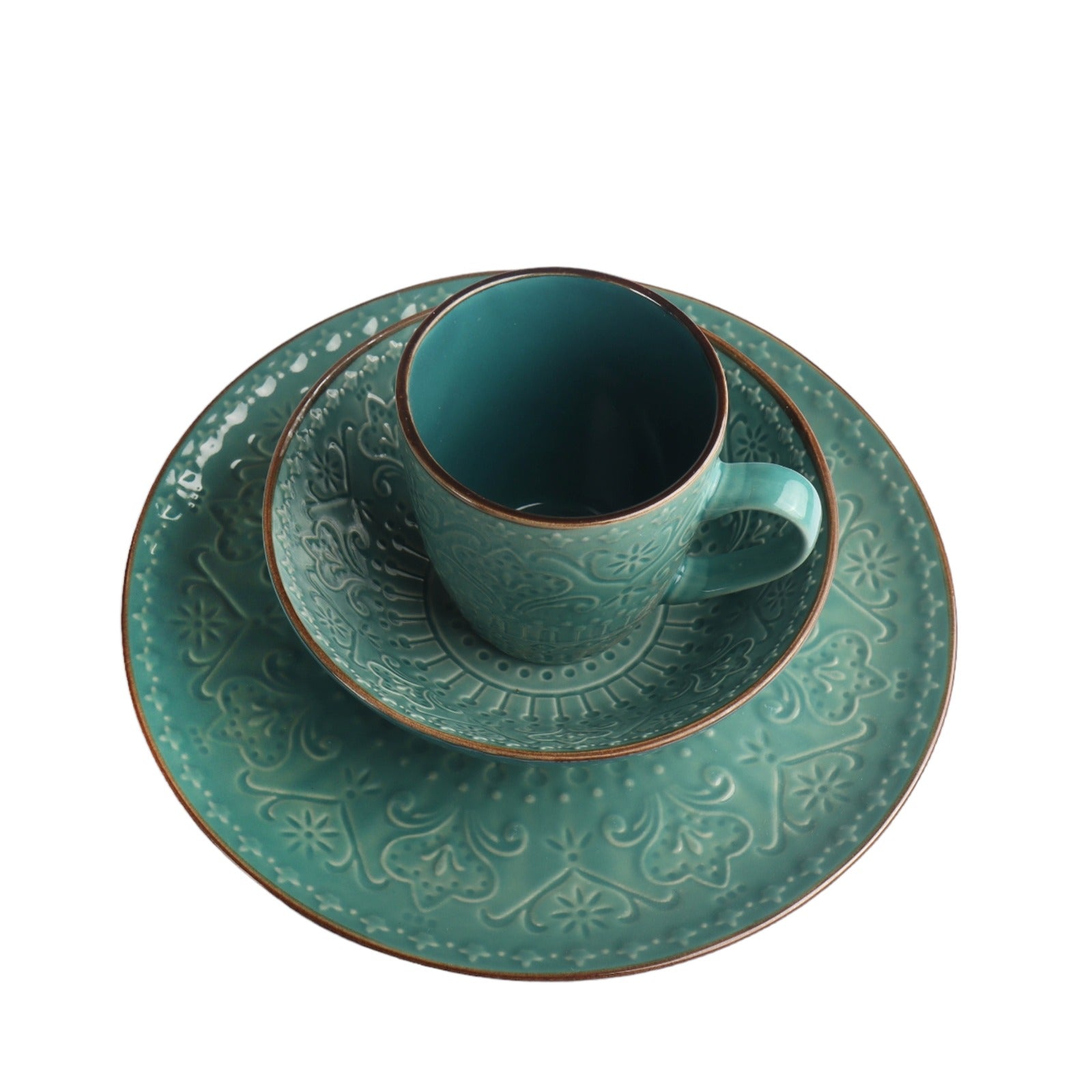 Ceramic Coffee Mug Embossed Reactive Design Colour SZL114-4G