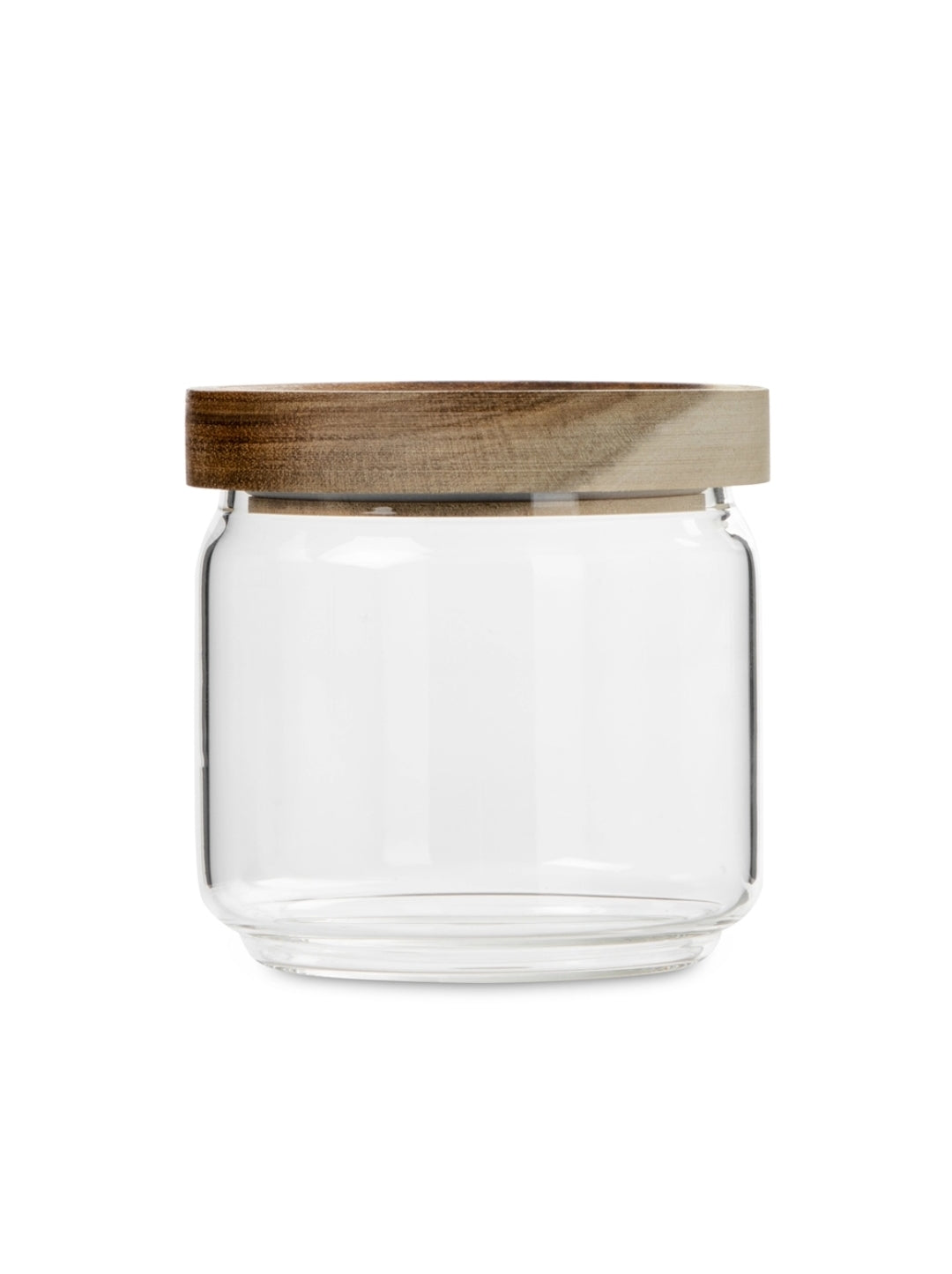 Aqua Glass Canister 400ml with Wooden Lid Acacia 27120
