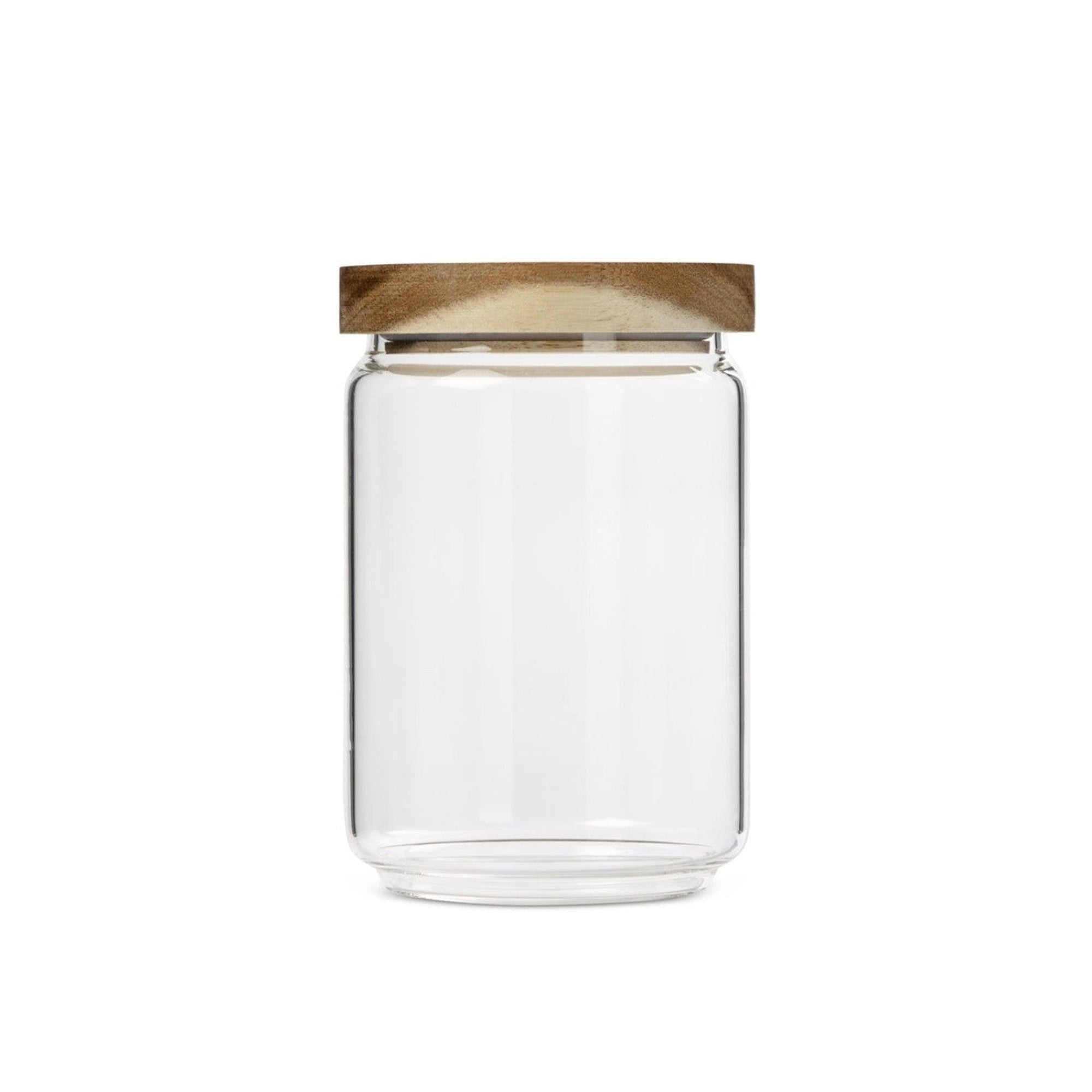 Aqua Glass Canister 700ml with Wooden Lid Acacia 27121