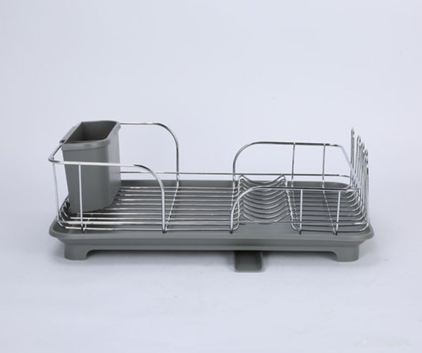 Continental Homeware Dish Rack Chrome and Gray Plastic Ch614