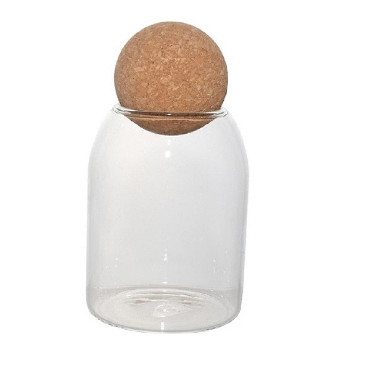 Aqua Glass Canister Jar 560ml with Cork Ball Lid 27157