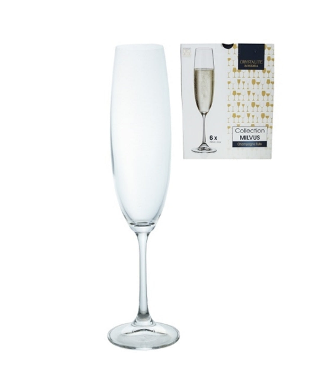 Champagne Crystal Glass Tumbler 250ml Milvus 6 Pack 16152