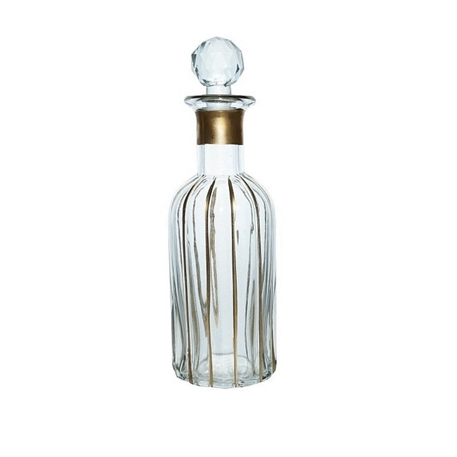 Glass Perfume Bottle 23cm Gold Decorative 21629