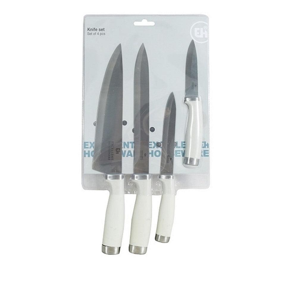 Knife Set 4 Pack Stainless Steel White 21194