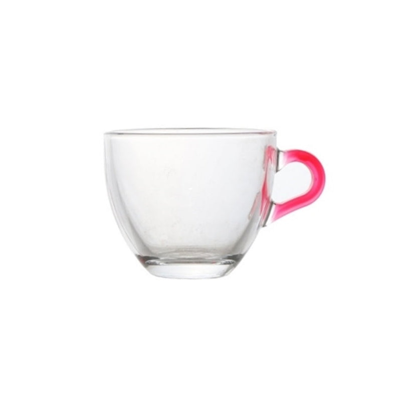 Pasabahce Glass Espresso Cup 50ml with Pink Handle 40724