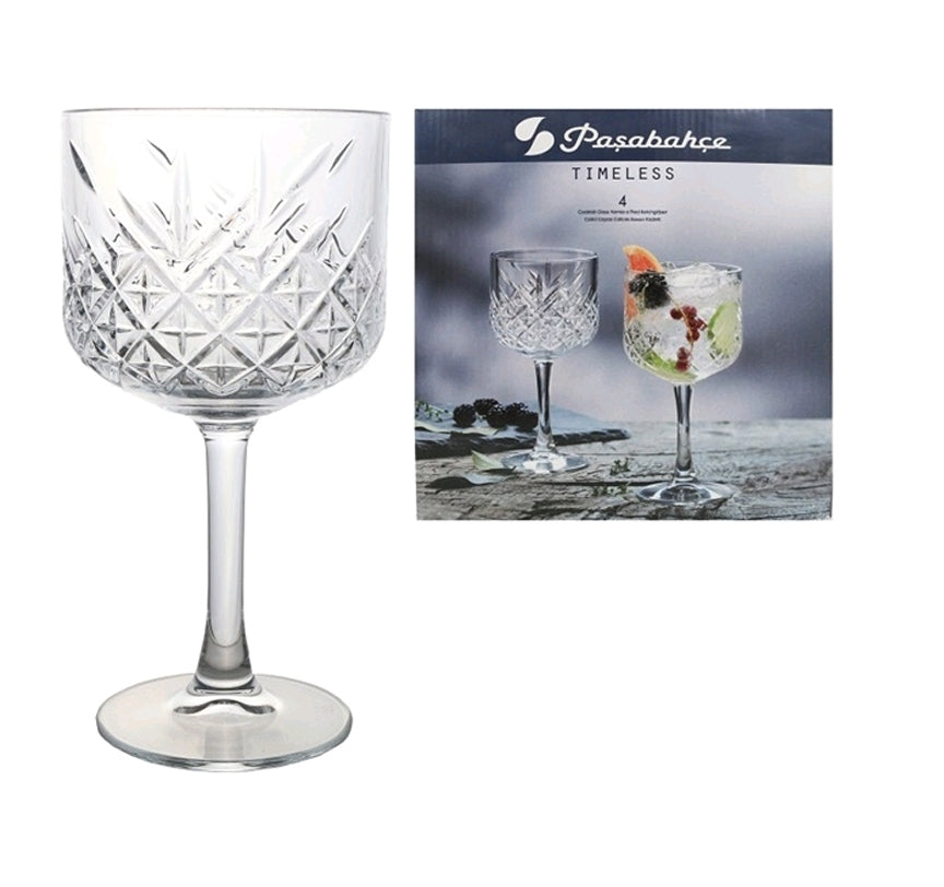 Pasabahce Timeless Glass Tumbler 500ml Gin Cocktail Glass 4Pcs