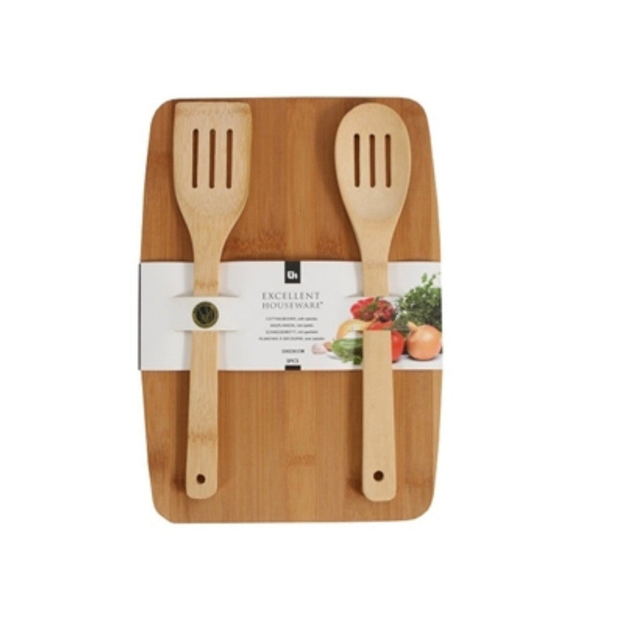 EH Bamboo Cutting Board with Utensils 33x23x1.5 21087