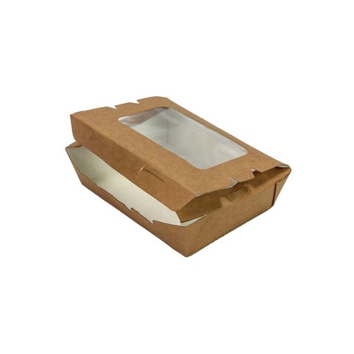 Kraft Paper Food Lunch Box with Window Lid