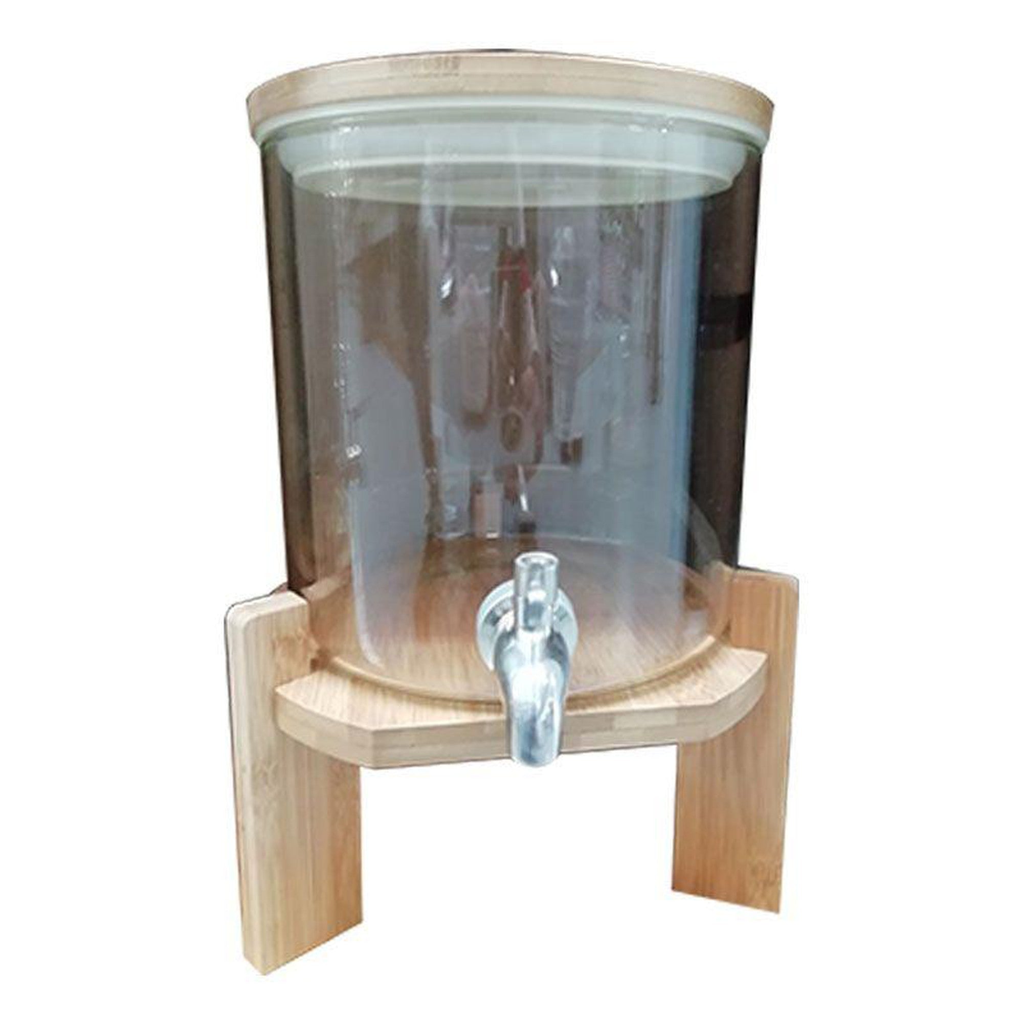 Beverage Dispenser 5L Borosilicate Glass with Wooden lid and Stand