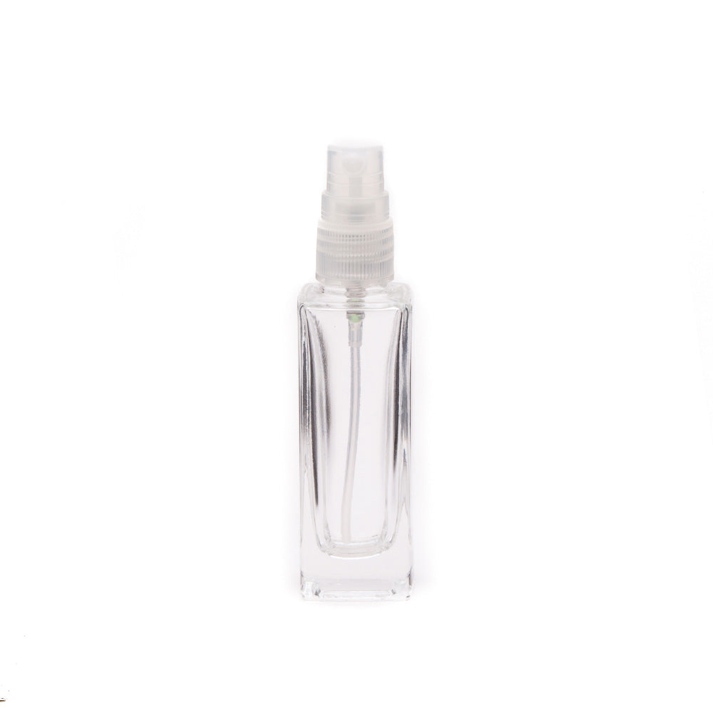 Perfume Glass Bottle 30ml with Pump White Gold Lid 78mm Tube WSH-030