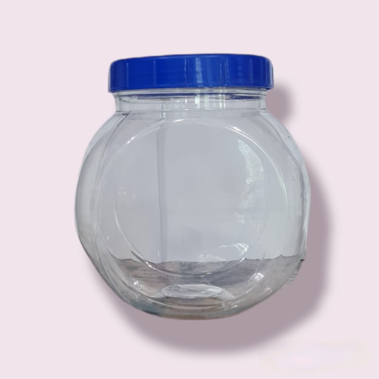 2kg Plastic Storage Jar Round Clear 2L