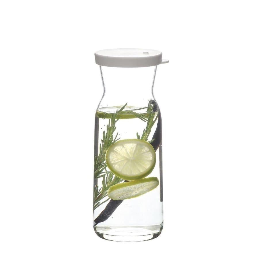 LAV Glass Carafe 500ml Water Jug Bottle with white rubber Lid SGN1850