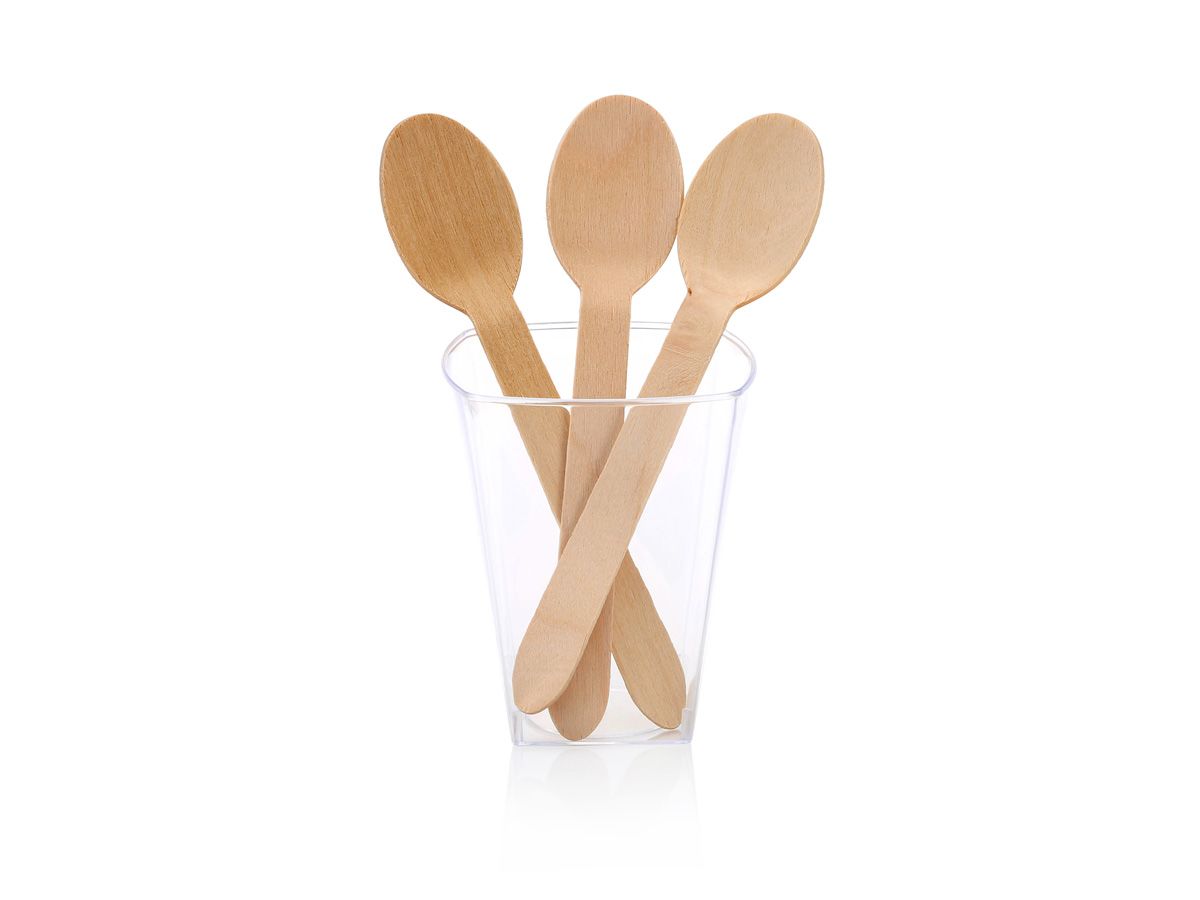 Wooden Disposable Spoons 160mm Unwrapped - Natural Wood 25pack