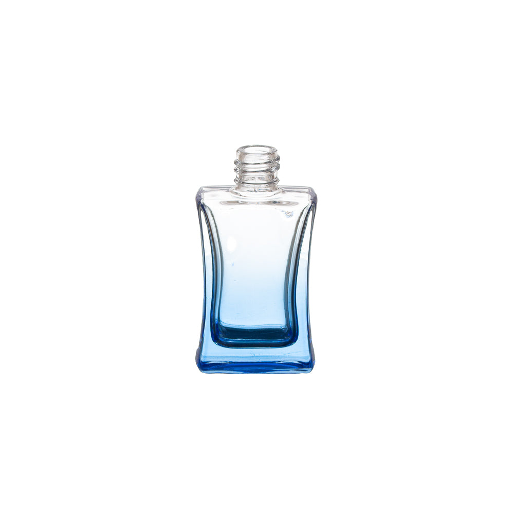 Perfume Glass Bottle 30ml Square Blue with White Pump & Silver Overcap YSD-001B