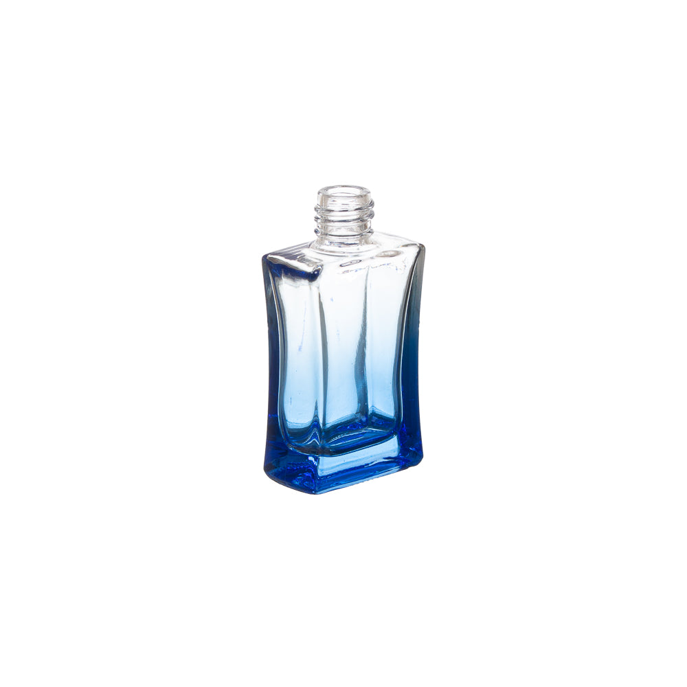 Perfume Glass Bottle 30ml Square Blue with White Pump & Silver Overcap YSD-001B