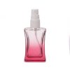 Perfume Glass Bottle 30ml Square Red with White Pump Silver Overcap YSD-001R