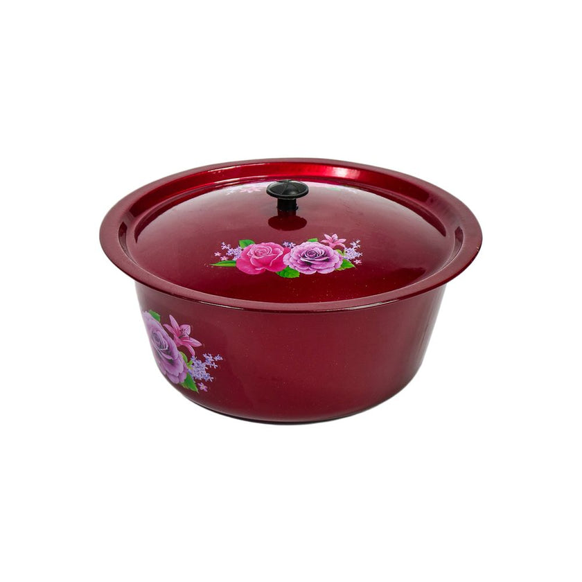 Enamel Cash Bowl 24cm with Lid Color