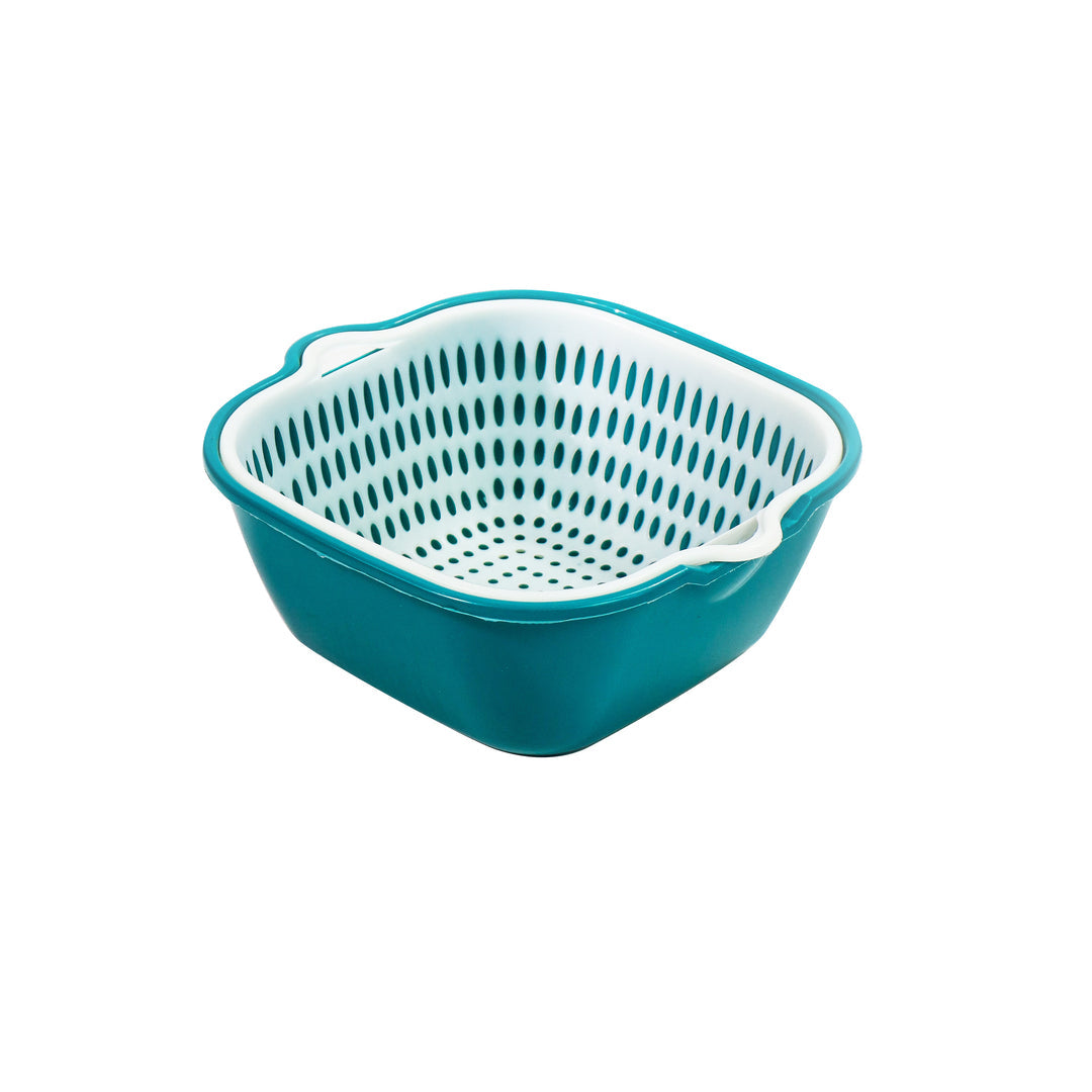 Kitchen Bowl with Strainer 2pc 19x7.5cm Assorted