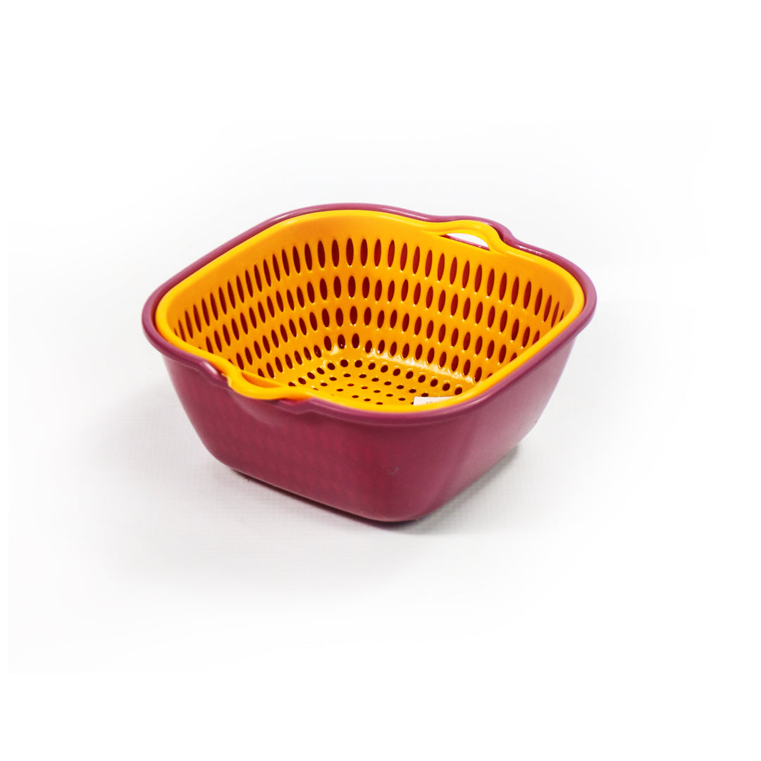 Kitchen Bowl with Strainer 2pc 19x7.5cm Assorted