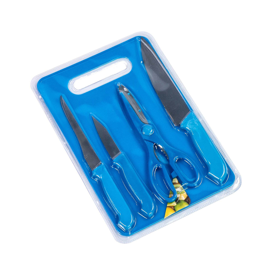 Kitchen Cutting board with Knife and Scissor 5pcs Set