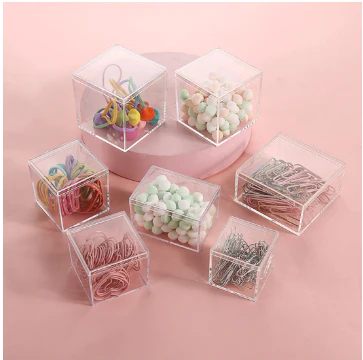 Acrylic Gift Box Square 6x6x6cm Super Transparent with Flip Lid