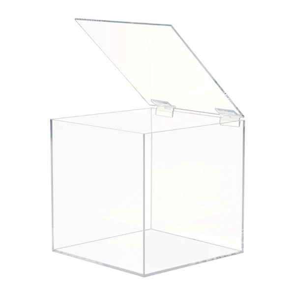 Acrylic Gift Box Square 6x6x6cm Super Transparent with Flip Lid