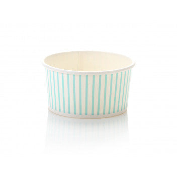 Ice Cream Paper Cups 150ml Vintage Tubs Baby Blue Stripe 10pack